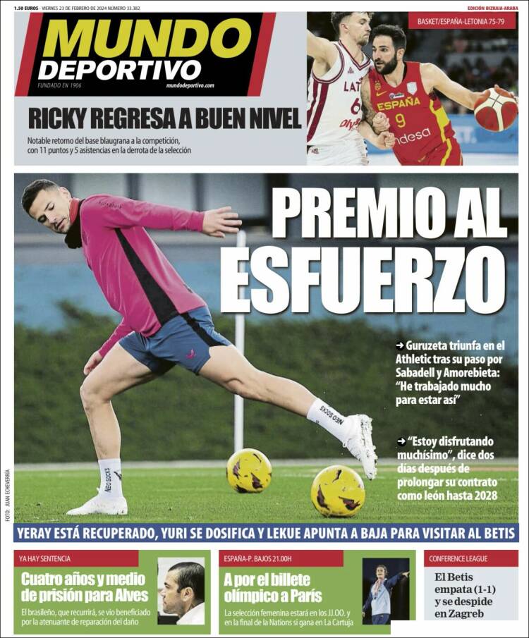 Portada de Mundo Deportivo Bizkaia (España)