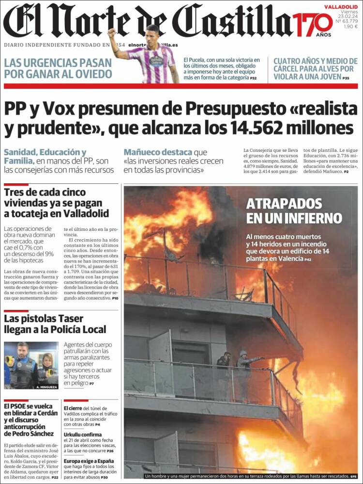 Portada de Norte de Castilla - Valladolid (España)