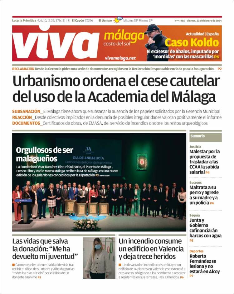 Portada de Viva Málaga (España)