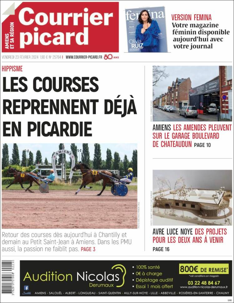 Portada de Courrier Picard (Francia)