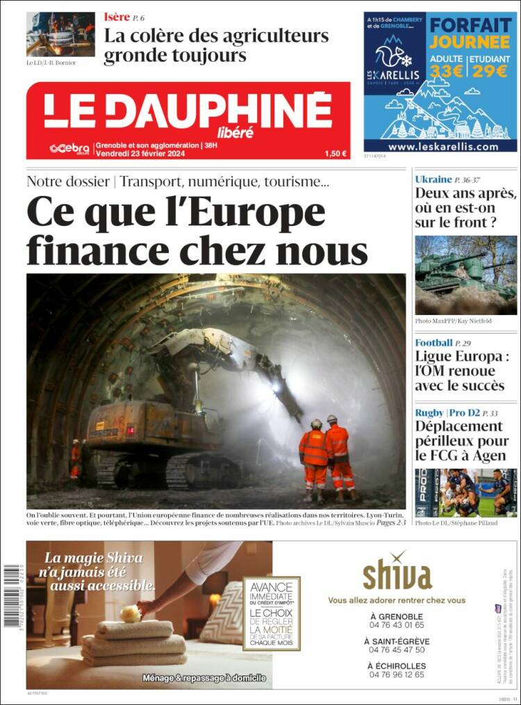 Portada de Le Dauphiné Libéré (Francia)