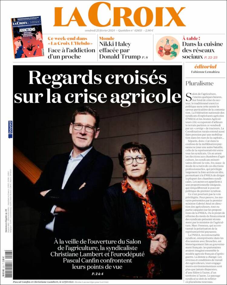 Portada de La Croix (Francia)