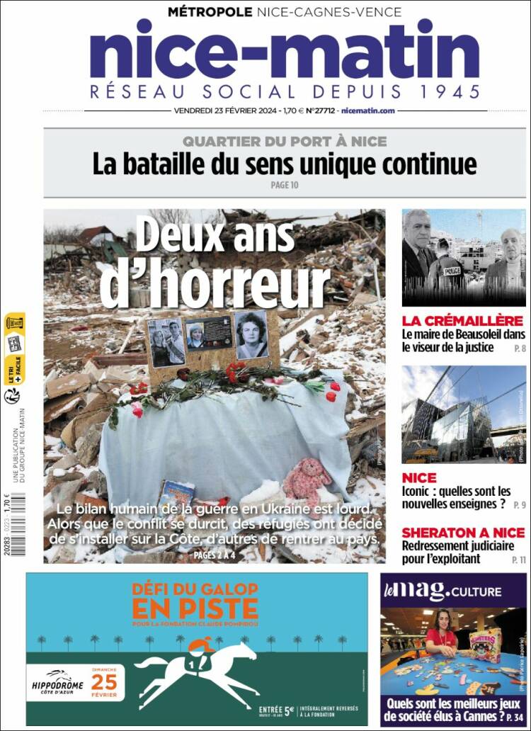 Portada de Nice-Matin (Francia)