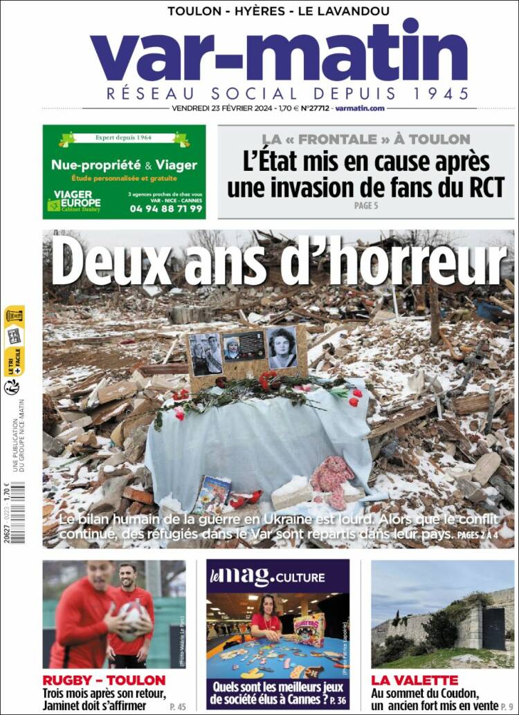 Portada de Var-Matin (Francia)