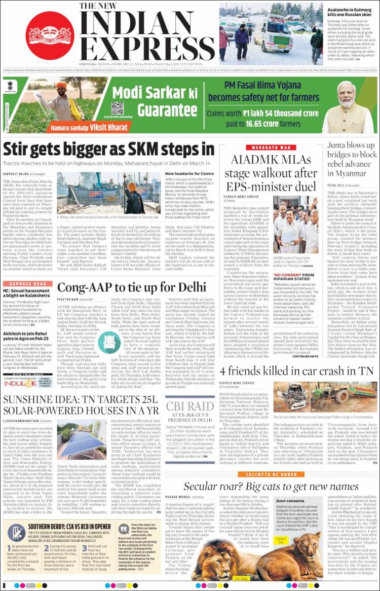 Portada de New Indian Express (India)