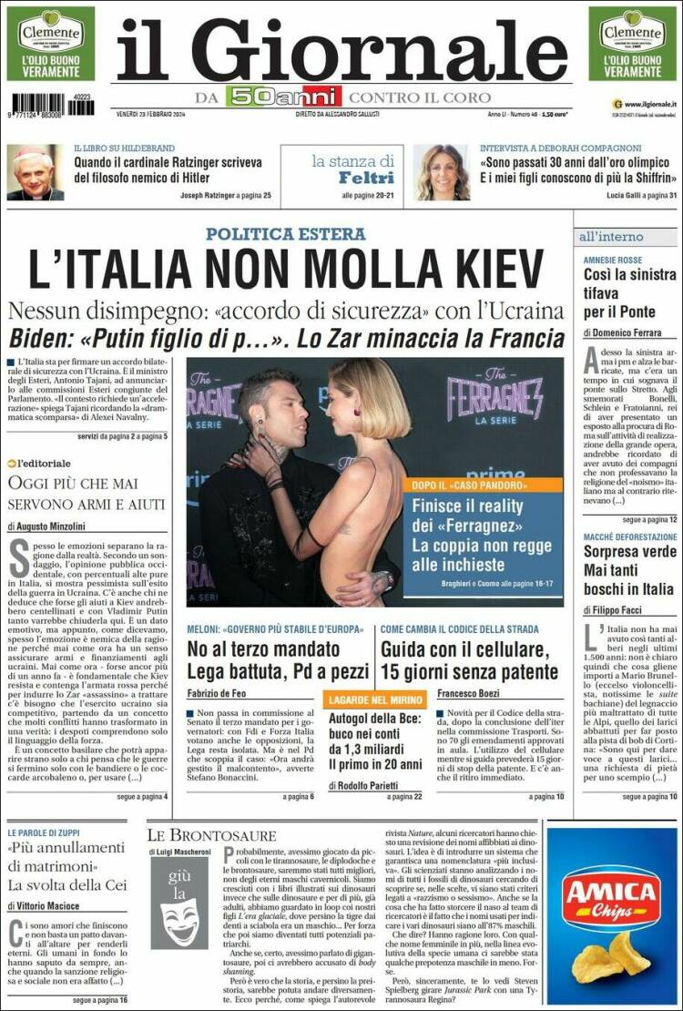 Portada de il Giornale (Italia)