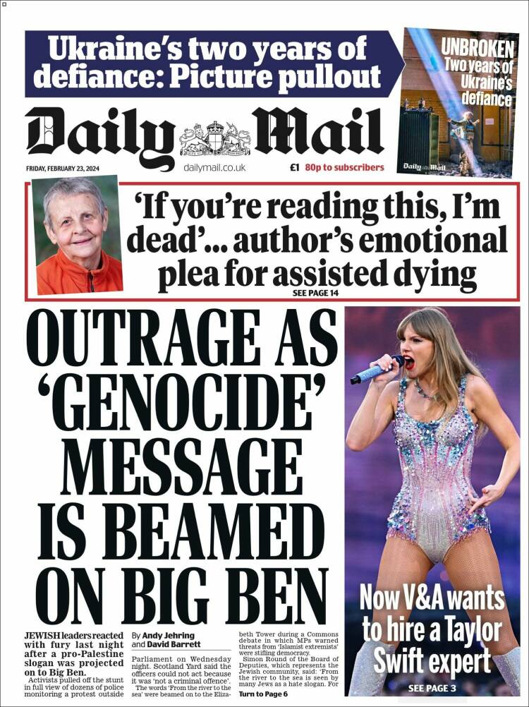 Portada de Daily Mail (Reino Unido)