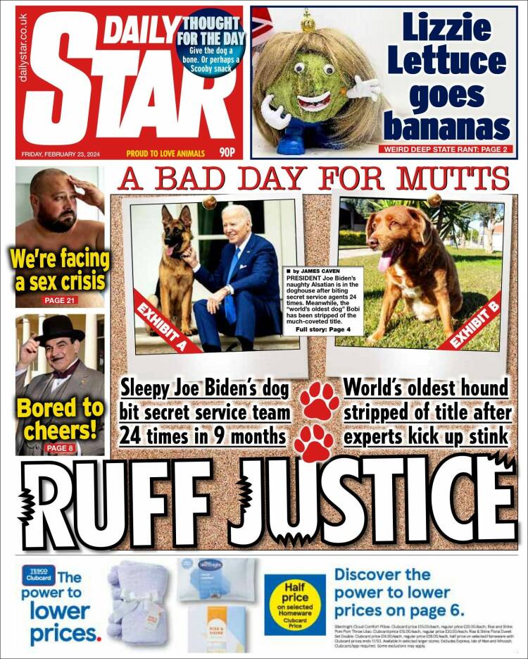 Portada de Daily Star (Reino Unido)