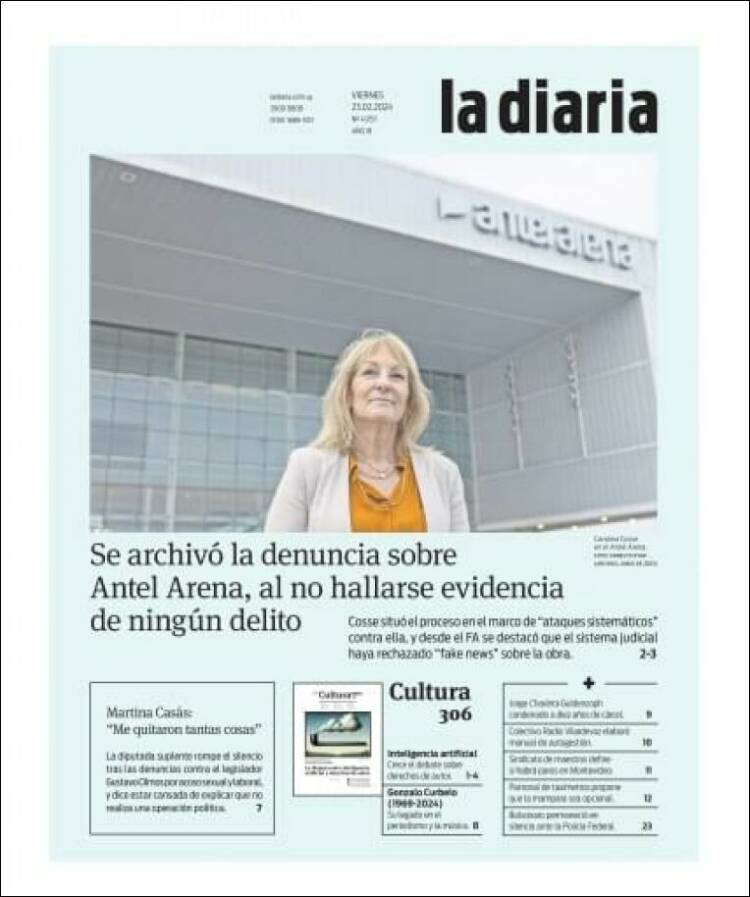 Portada de La Diaria (Uruguay)