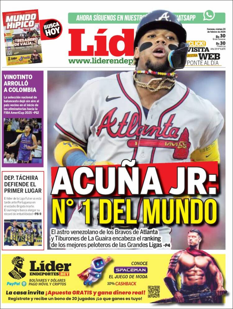 Portada de Lider en deportes (Venezuela)