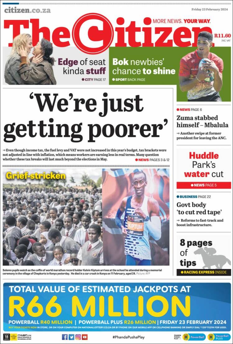 Portada de The Citizen (Sud&aacute;frica)