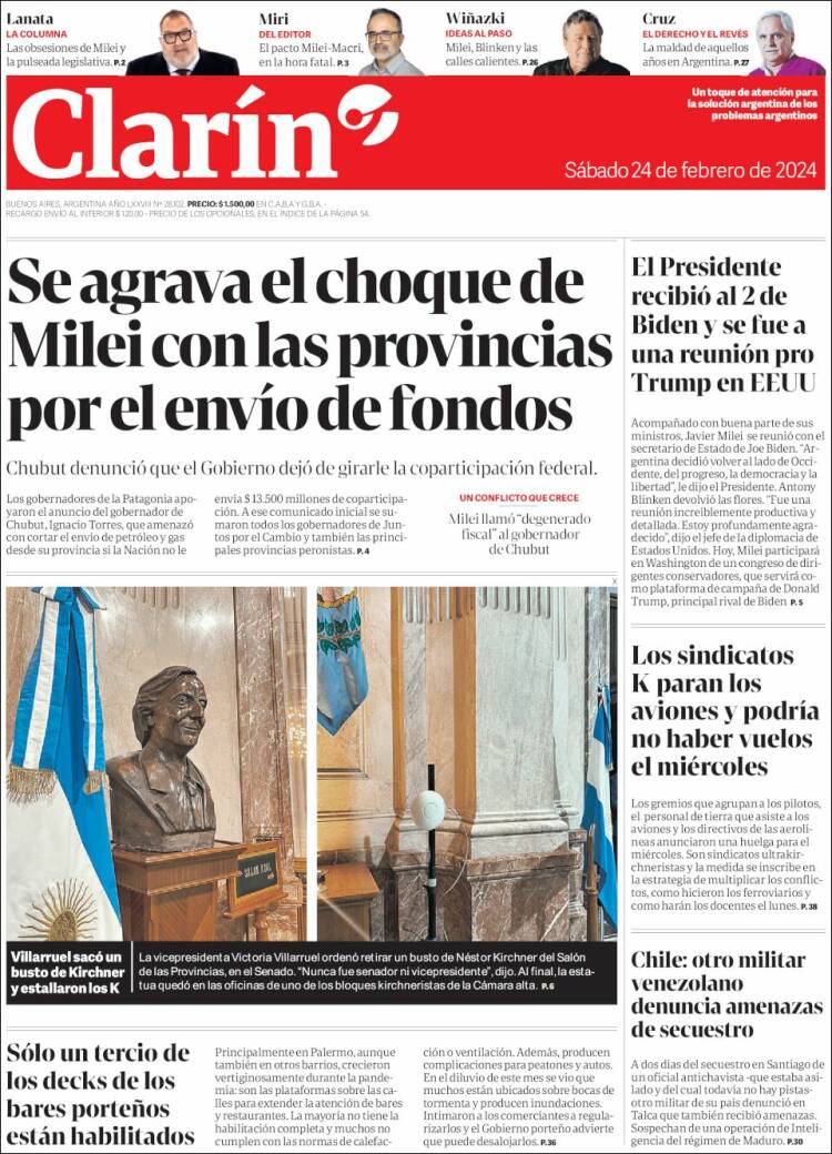 Portada de Clarín (Argentina)