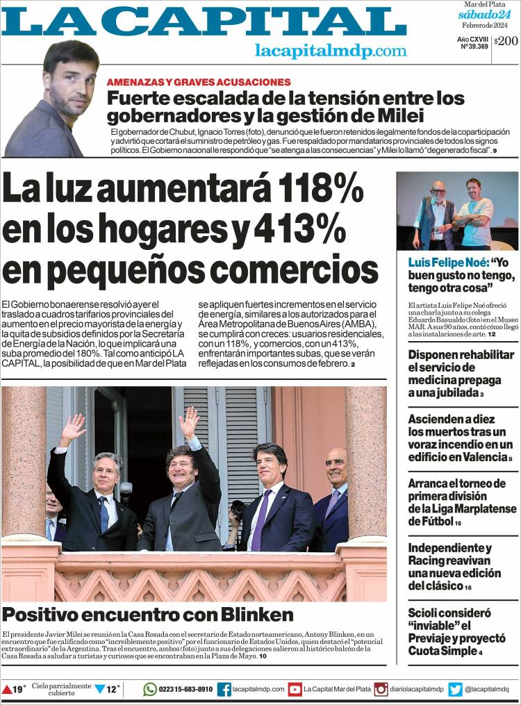 Portada de Diario La Capital - Mar del Plata (Argentina)