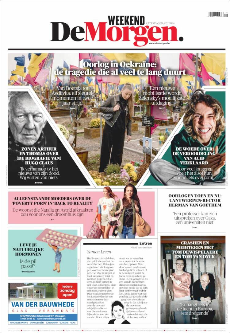 Portada de De Morgen (B&eacute;lgica)