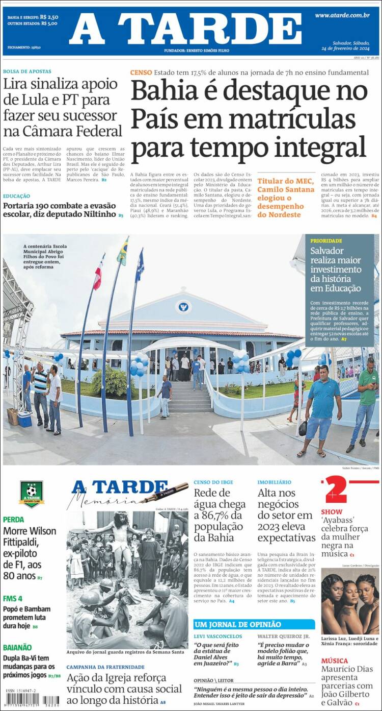 Portada de Diário A Tarde (Brasil)