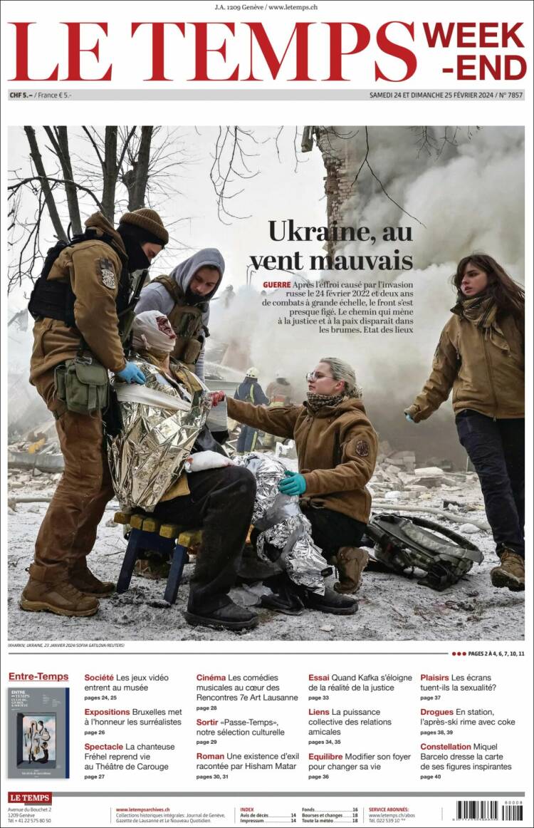 Portada de Le Matin (Suiza)