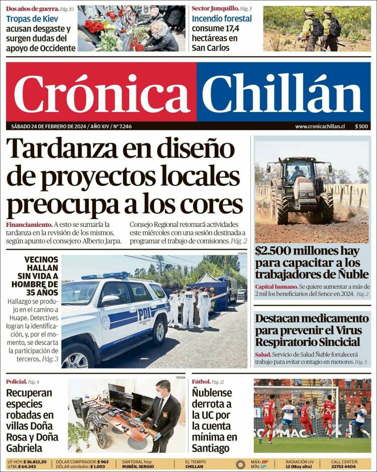 Portada de Crónica Chillán (Chile)
