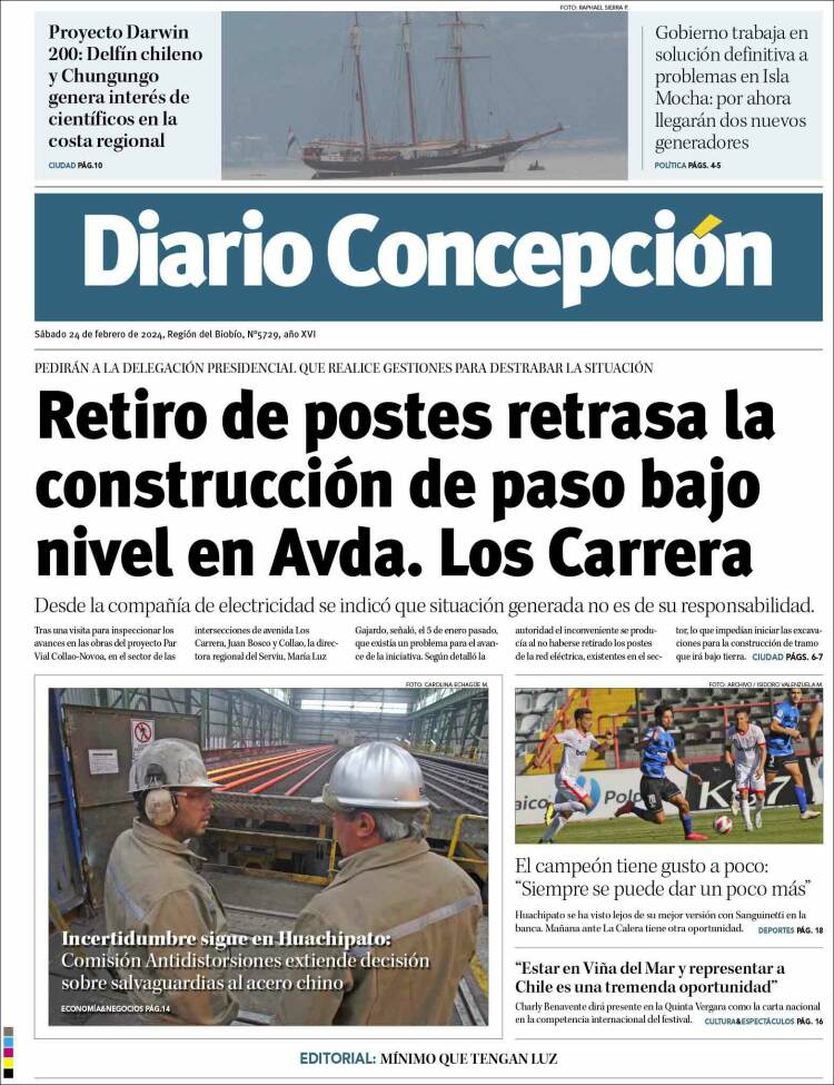 Portada de Diario de Concepción (Chile)
