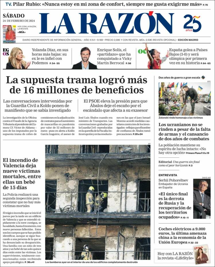 Portada de La Razón (Espa&ntilde;a)