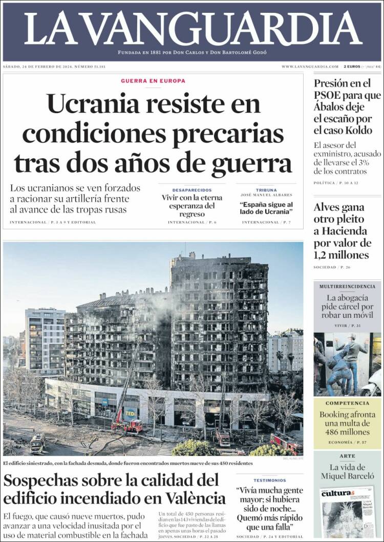 Portada de La Vanguardia (Espa&ntilde;a)