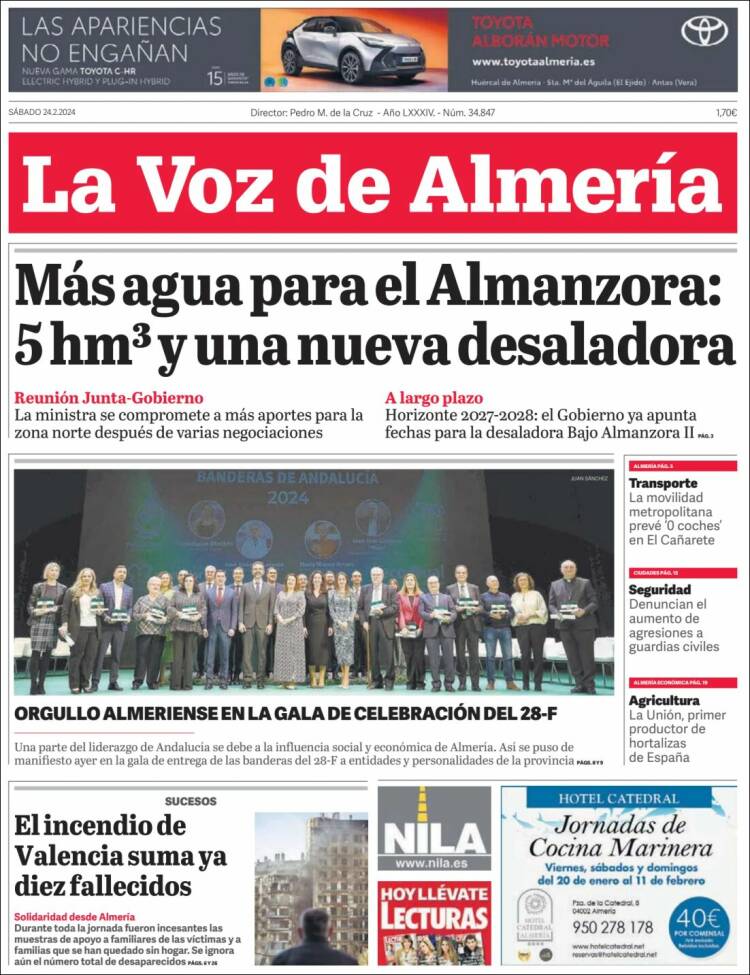 Portada de La Voz de Almería (Espa&ntilde;a)