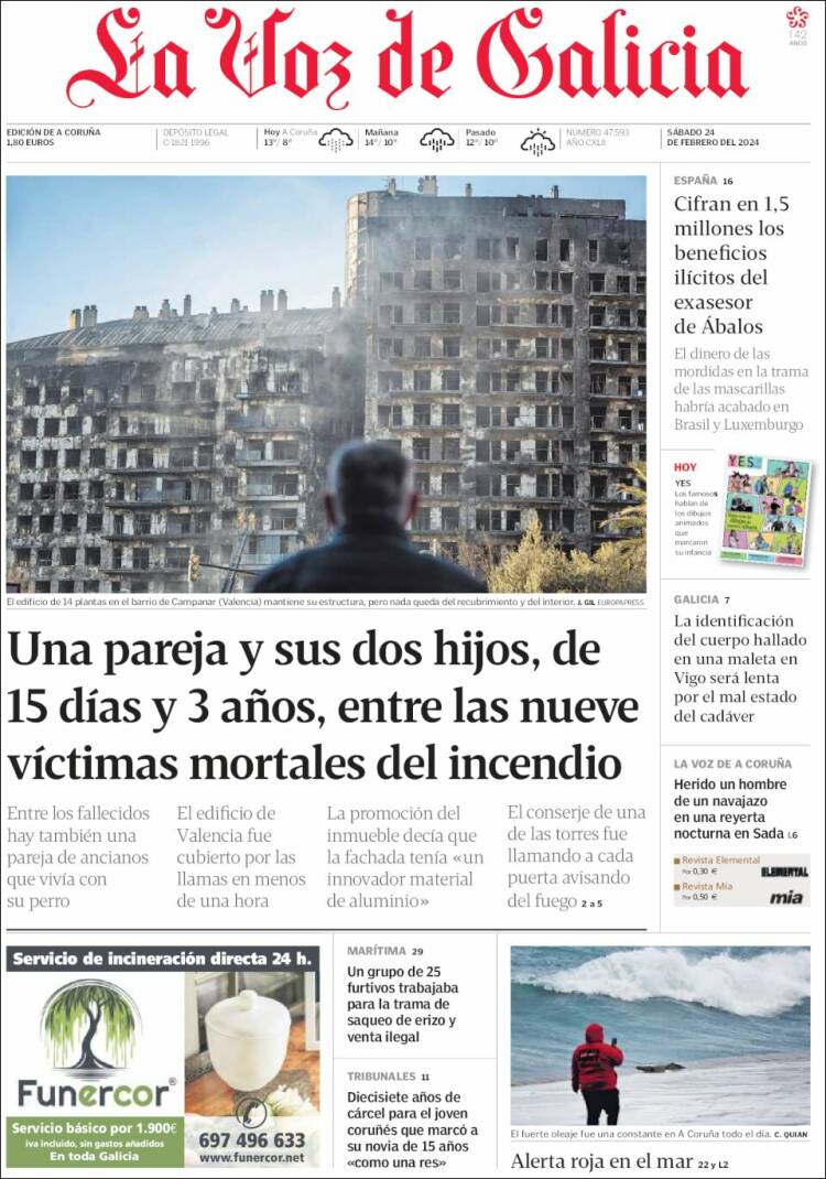 Portada de La Voz de Galicia (Espa&ntilde;a)
