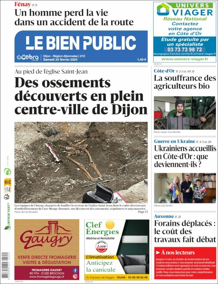 Portada de Le Bien Public (Francia)