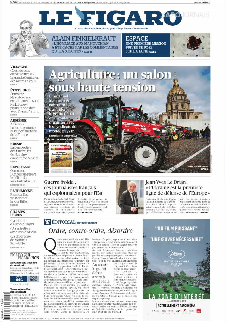 Portada de Le Figaro (Francia)