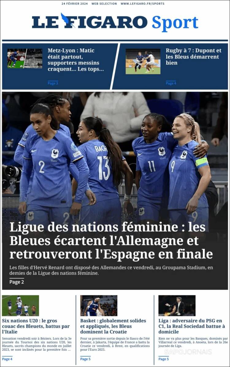 Portada de Le Figaro Sport (Francia)