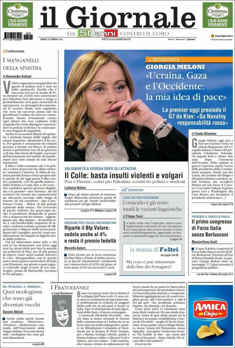 Portada de il Giornale (Italia)