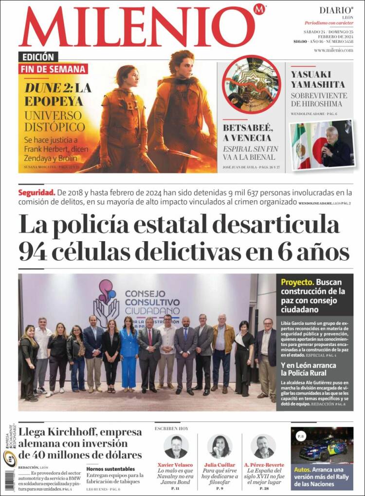 Portada de Milenio de León (México)