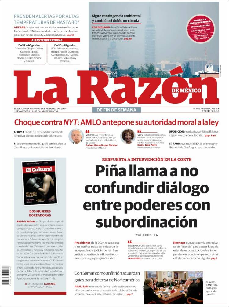 Portada de La Razón (México)