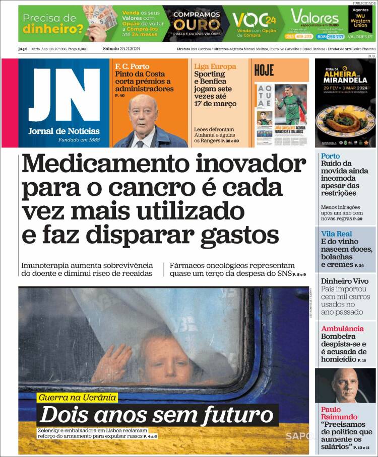 Portada de Jornal de Notícias (Portugal)
