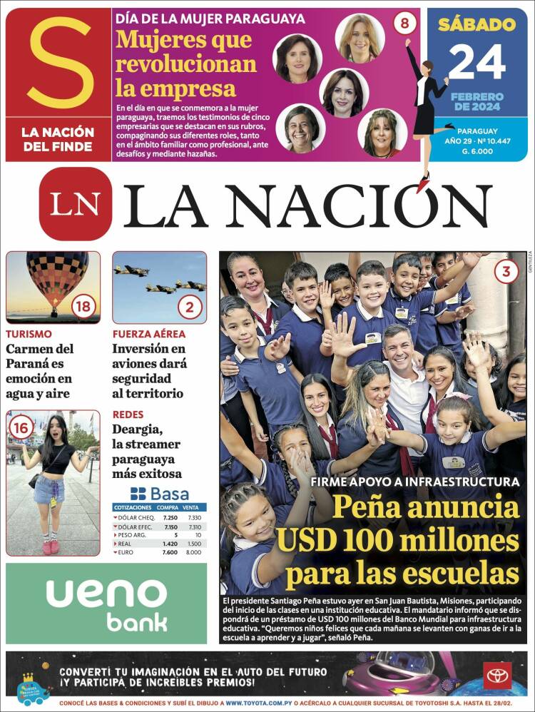 Portada de La Nación (Paraguay)