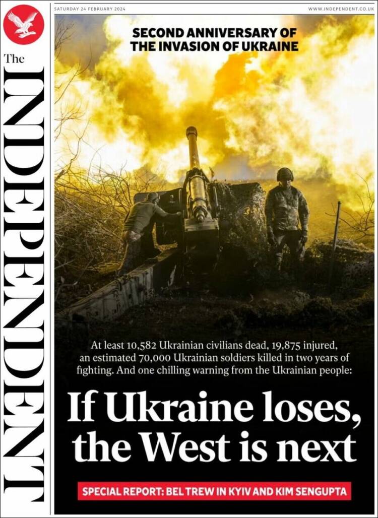Portada de The Independent (Reino Unido)