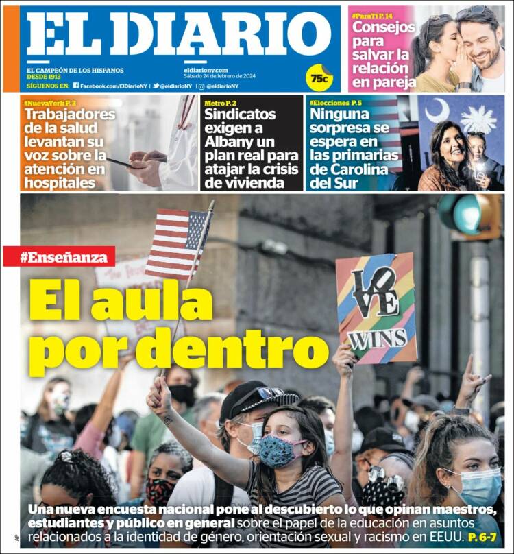 Portada de El Diario NY (USA)