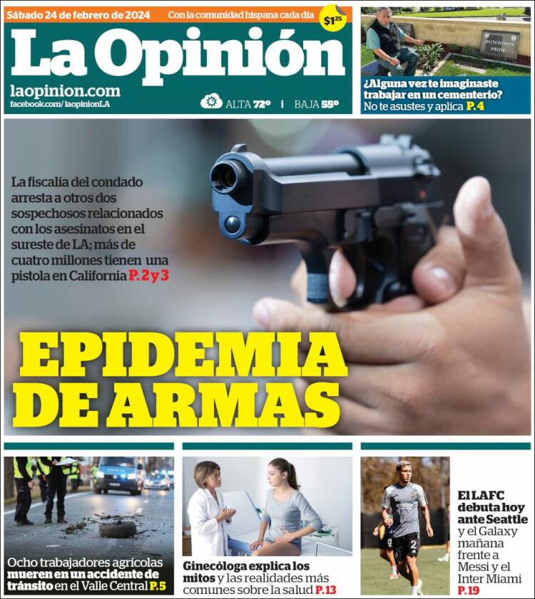 Portada de La Opinión (USA)