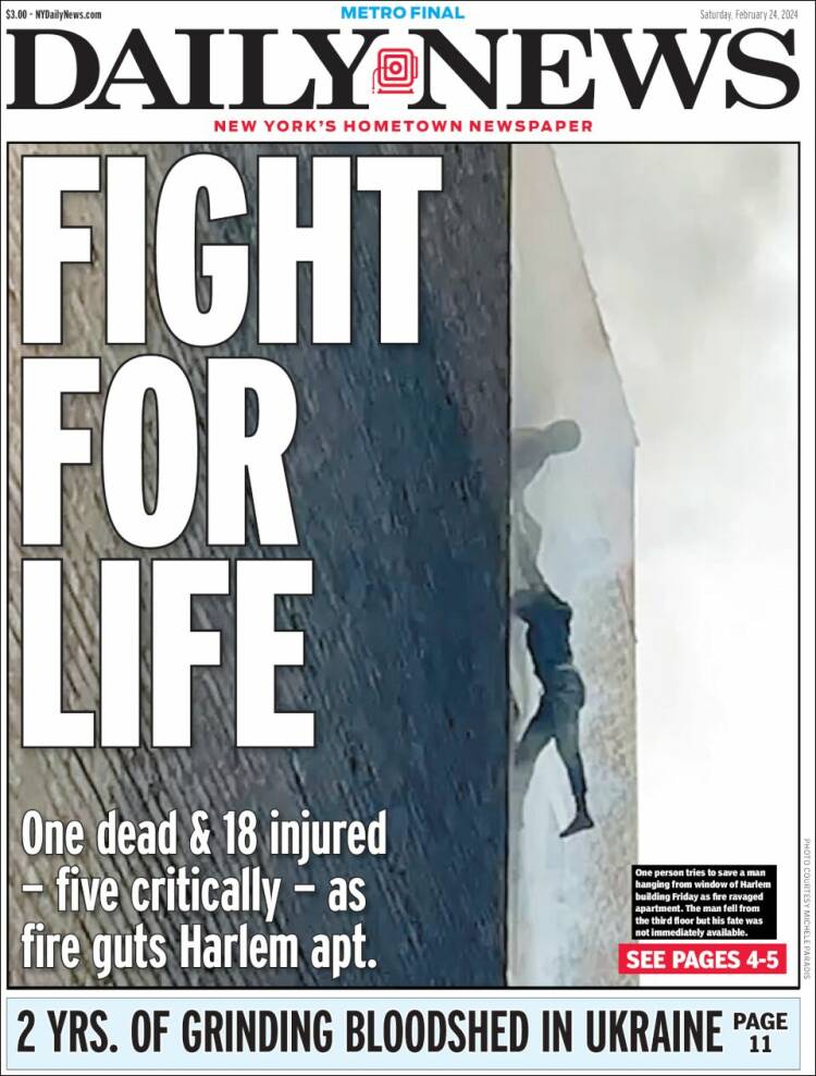 Portada de Daily News - New York (USA)