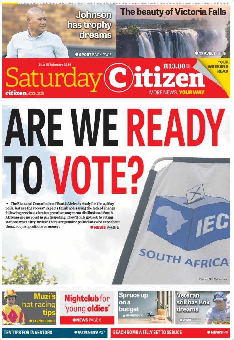 Portada de The Citizen (Sud&aacute;frica)