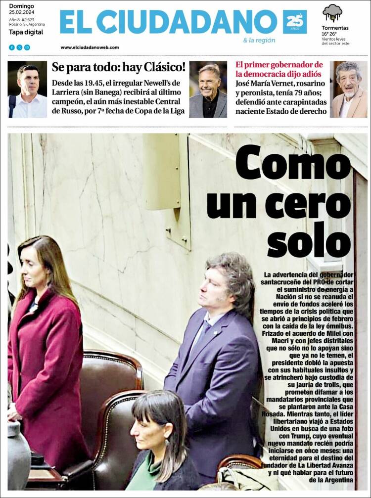 Portada de Diario El Ciudadano (Argentina)
