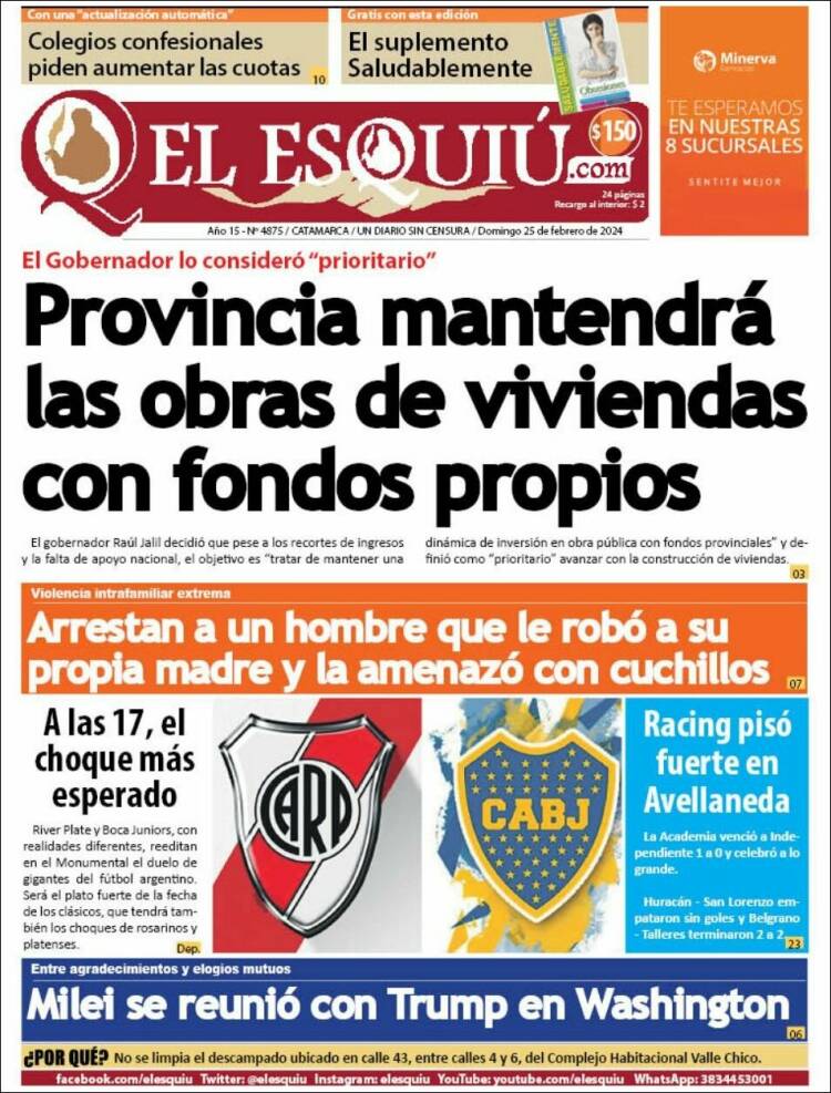 Portada de El Esquiu (Argentina)
