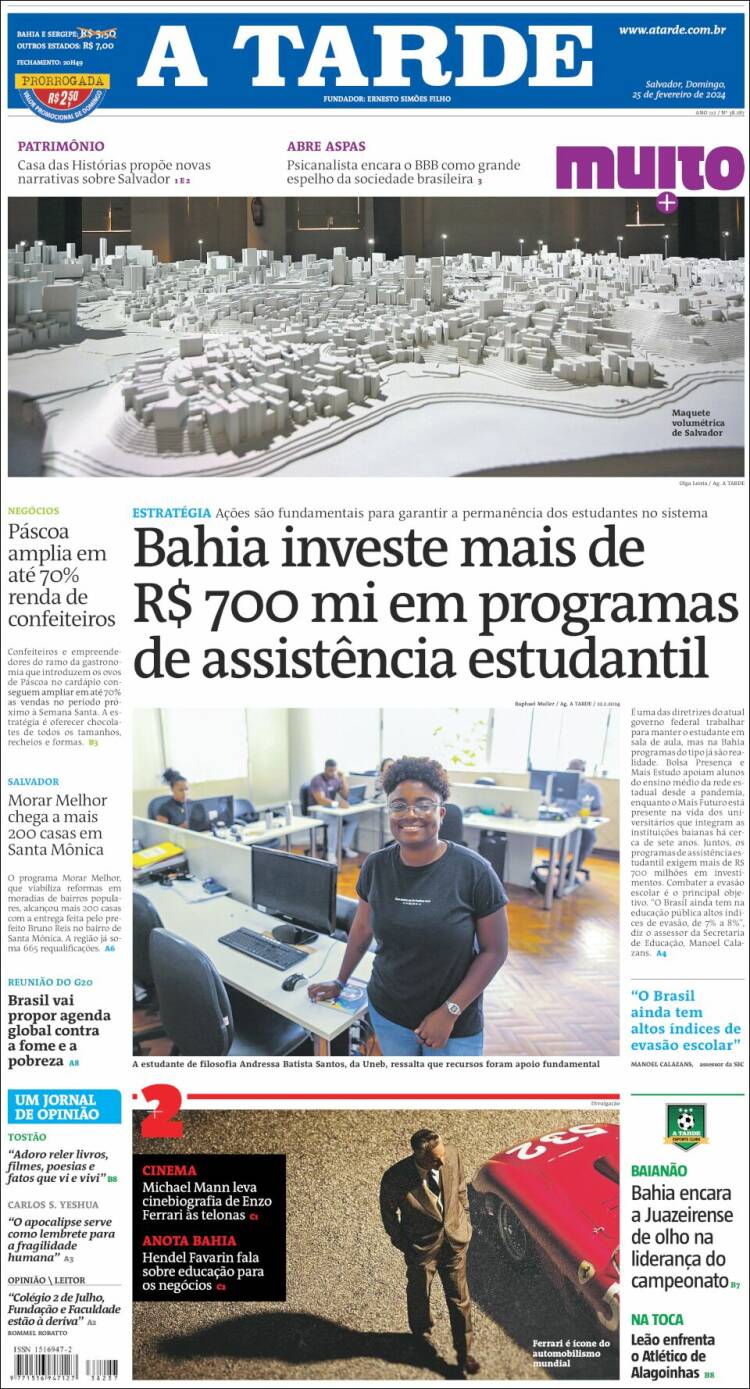 Portada de Diário A Tarde (Brasil)