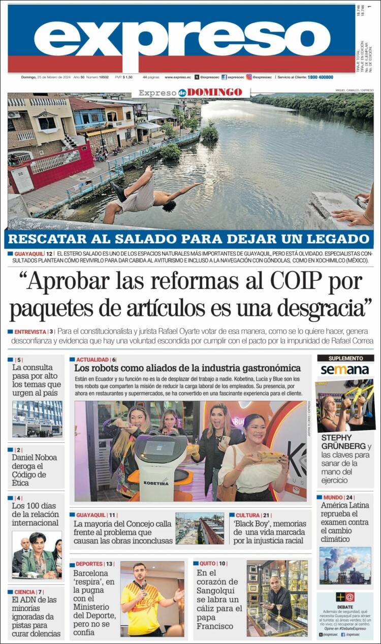 Portada de Expreso (Ecuador)