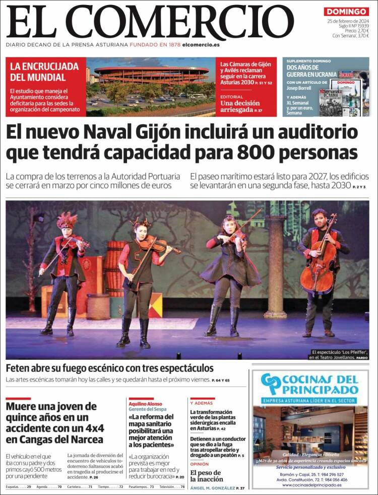 Portada de El Comercio - Gijón (España)