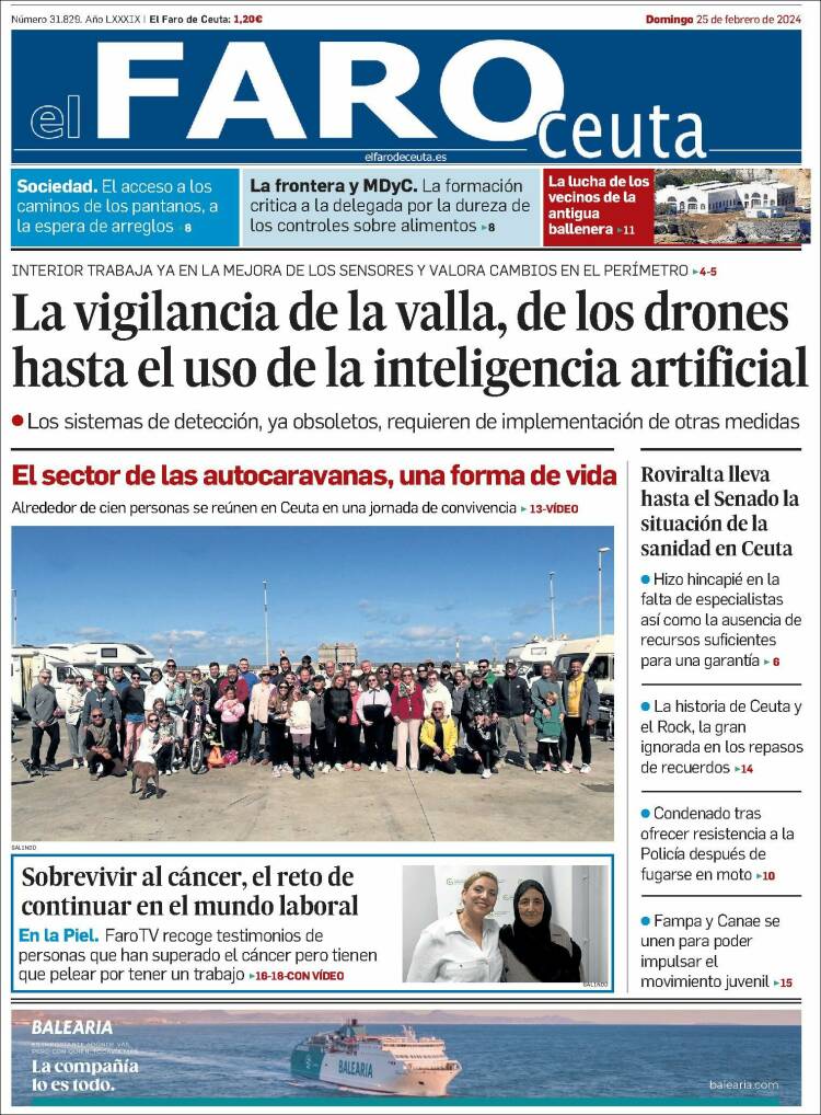 Portada de El Faro de Ceuta (España)