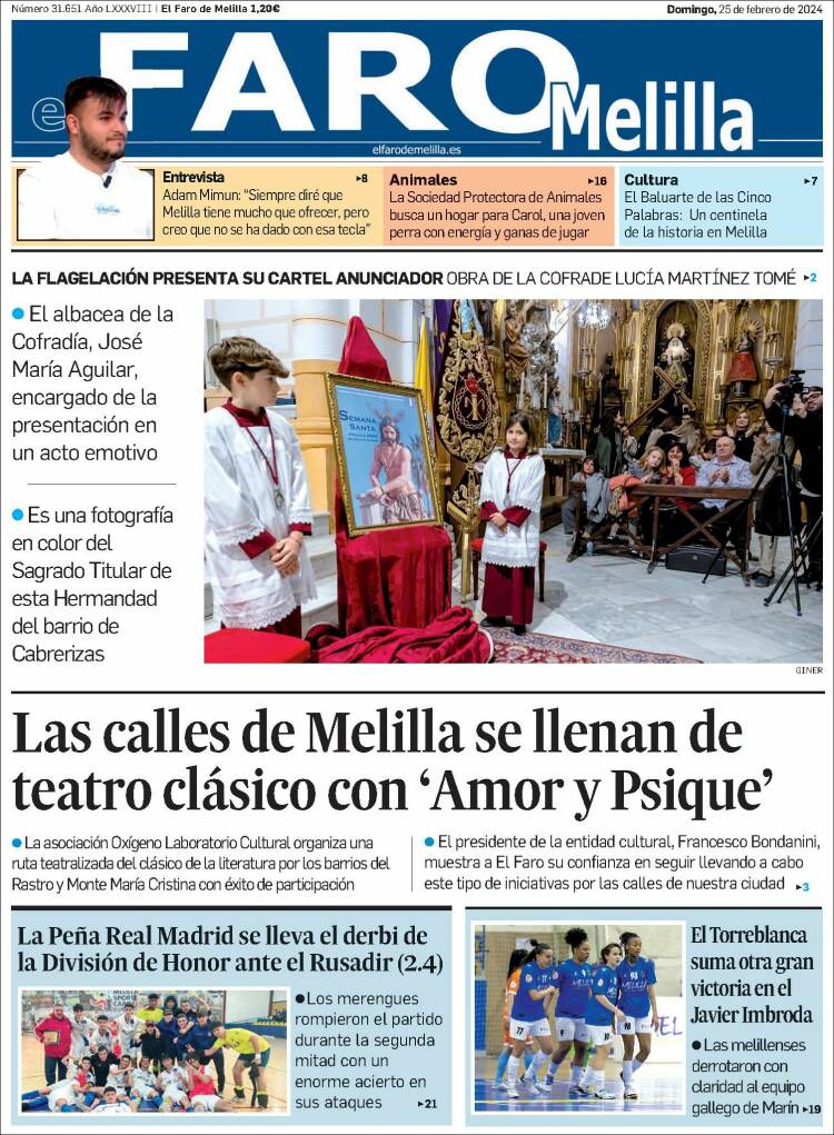 Portada de El Faro de Melilla (España)