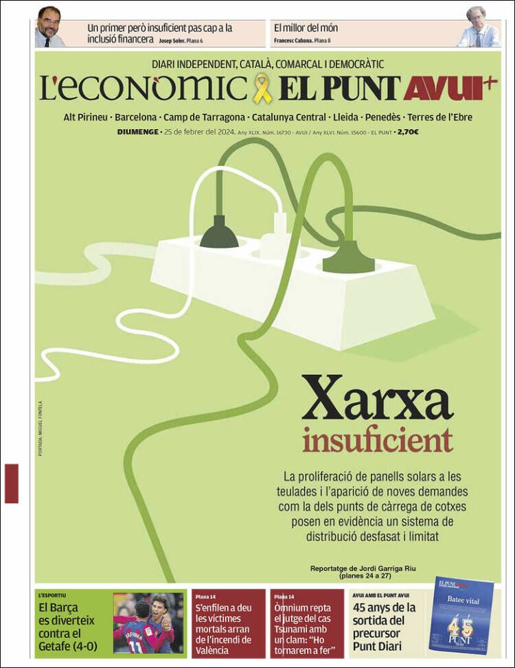 Portada de El Punt Avui (España)