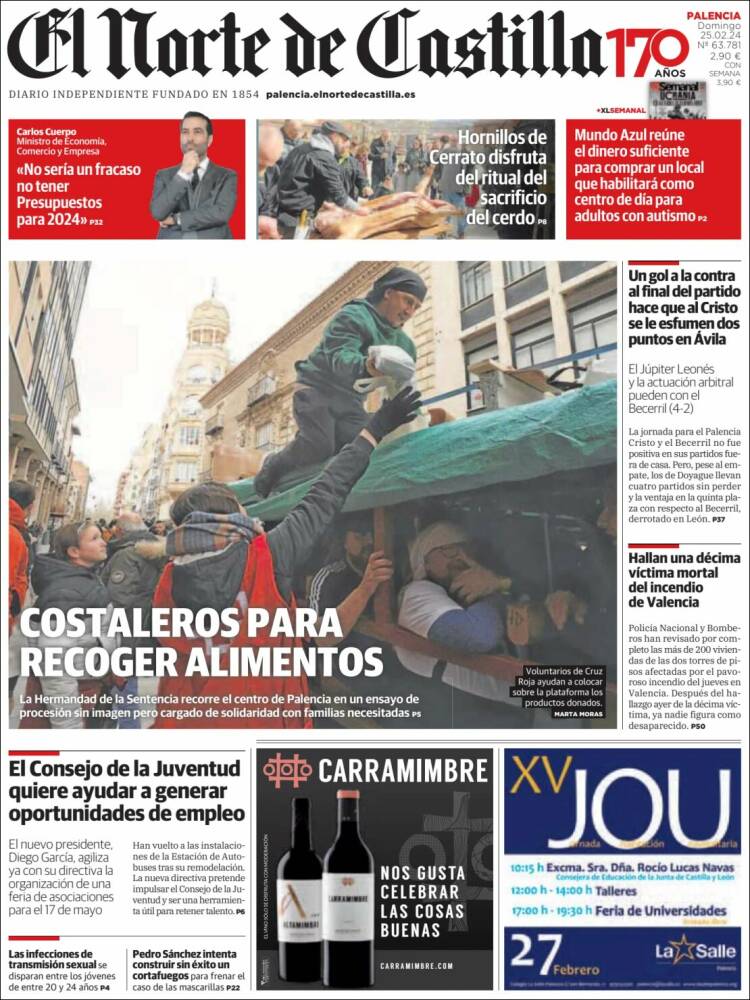 Portada de Norte de Castilla - Palencia (España)
