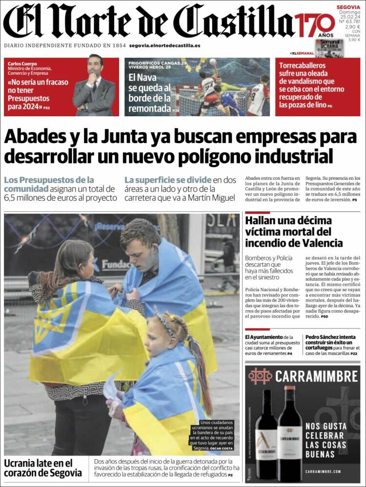 Portada de Norte de Castilla - Segovia (España)