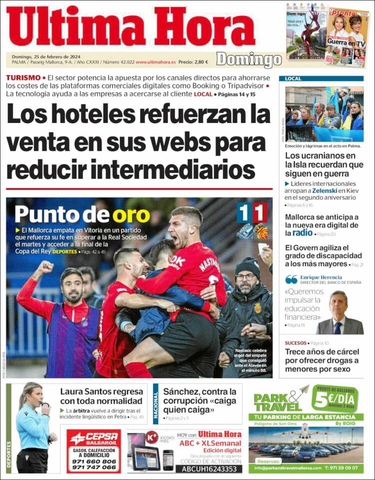 Portada de Última Hora (España)